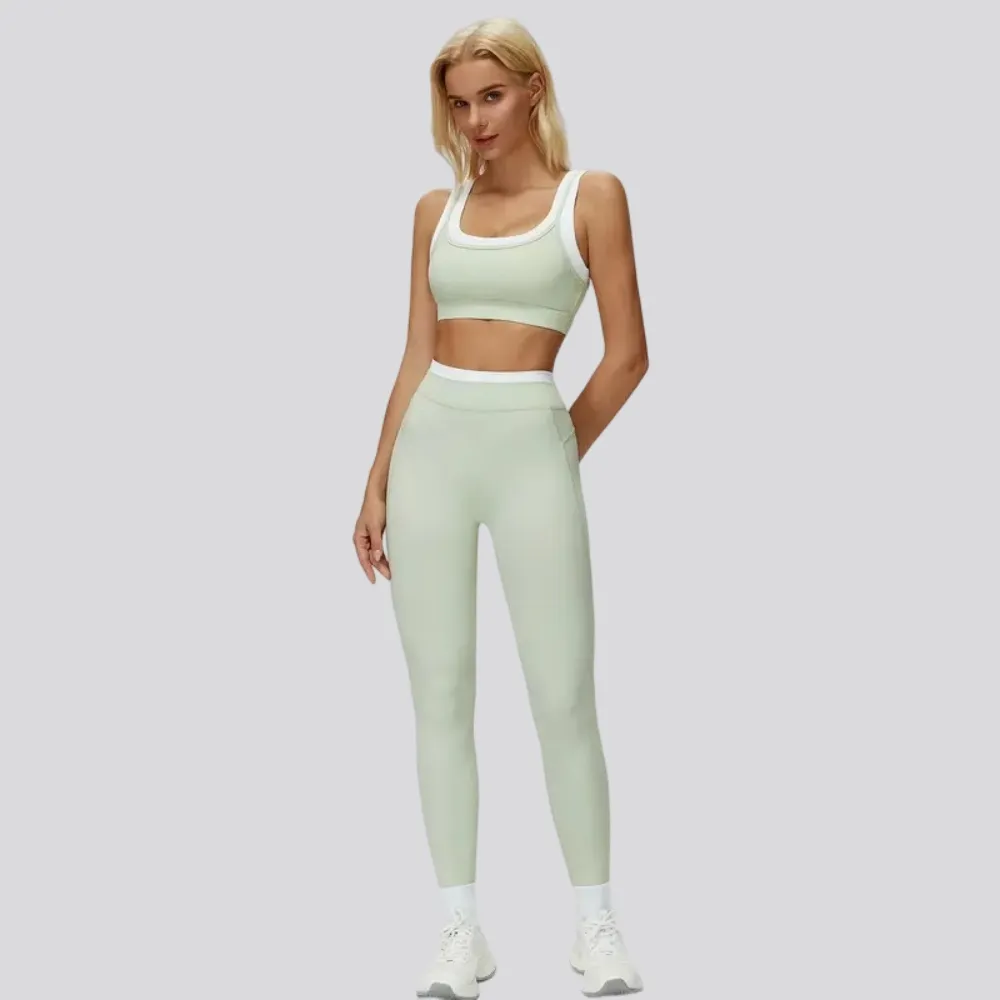 Women's Two-Piece Colorblock Yoga Set