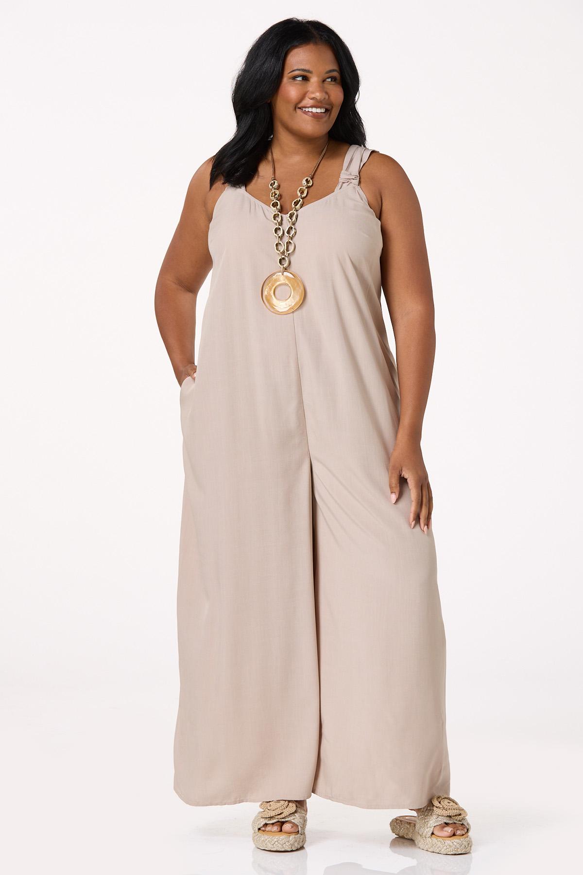 Plus Size Knotted Strap Genie Jumpsuit