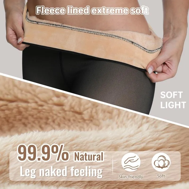 Fleece Lined Tights Sheer Women