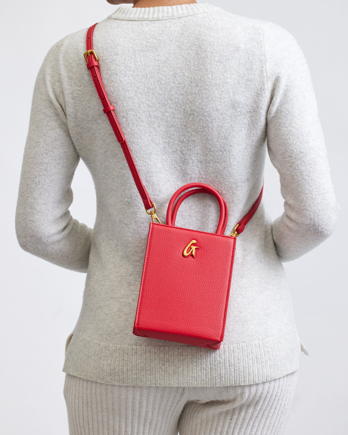 MINI PEBBLE TOTE - RED