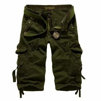 Men's Korean Style Multi-Pocket Cargo Shorts Fashion Trend Multi-Pocket Mid-Length Shorts