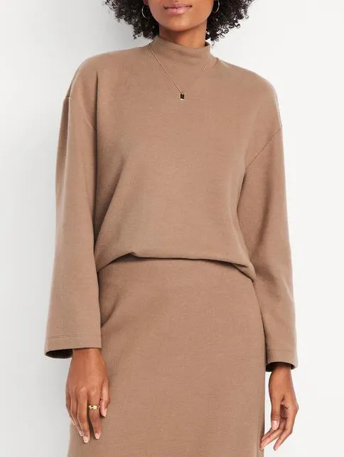 Women's Cozy Mock-Neck Tunic Sweater