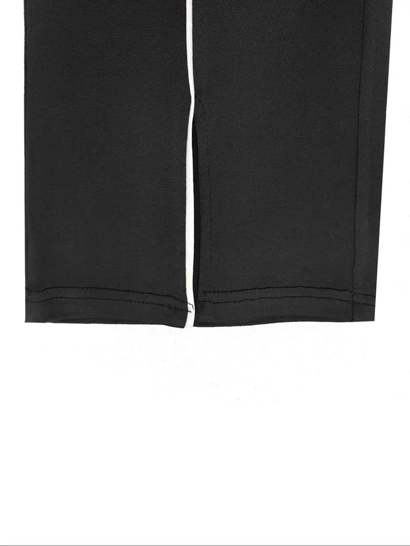 Women's Fashion New Round Neck Solid Color Patch Long Sleeve Top & Pants Set, Two-Piece for Casual Wear