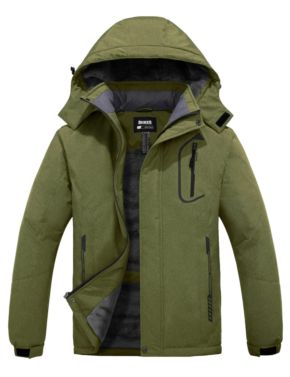 Skieer Men's Mountain Waterproof Ski Jacket Winter Rain Jacket Warm Snow Coat