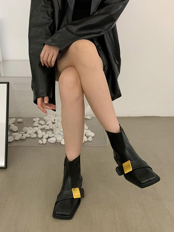 Split-Joint Square-Toe Chelsea Boots Boots