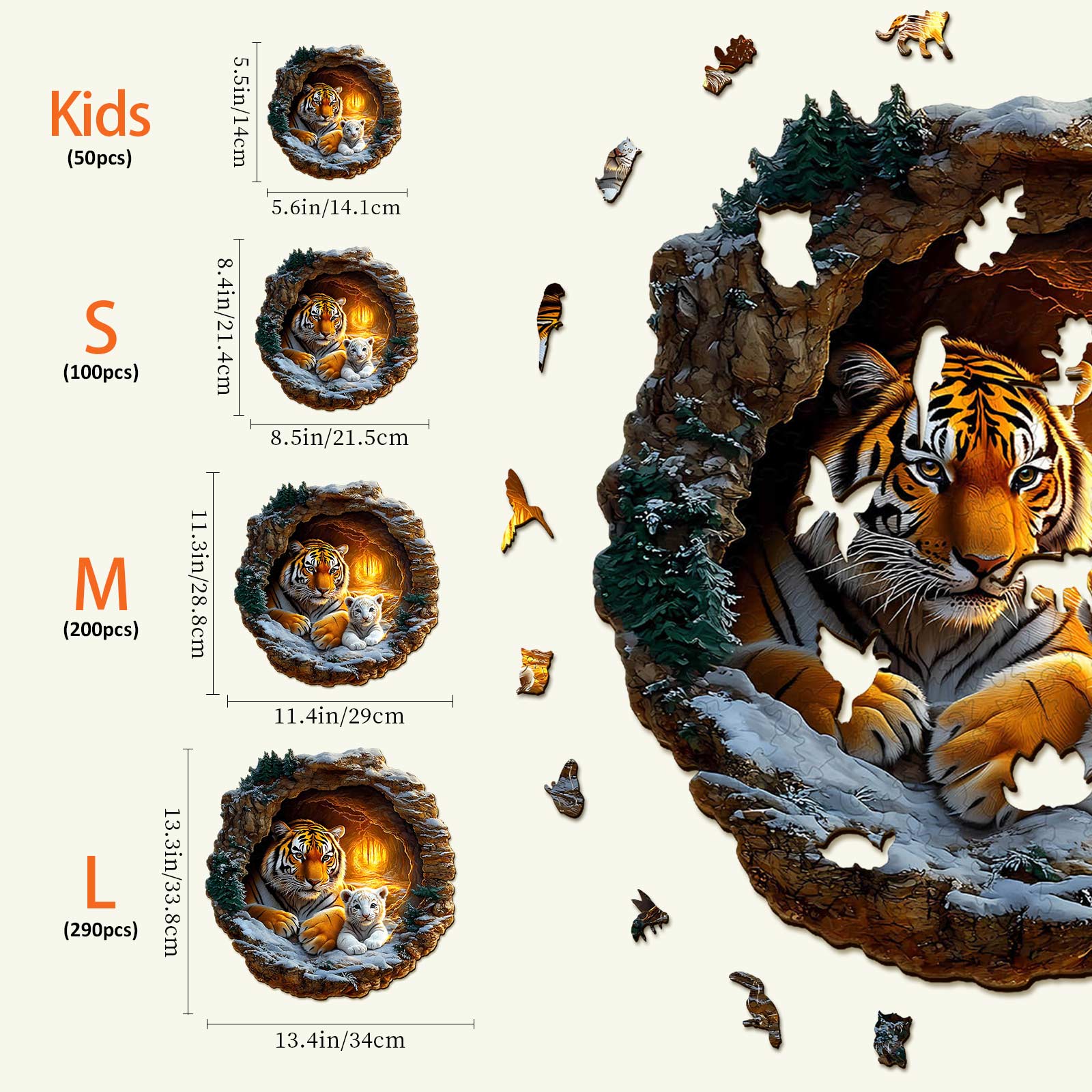 Tiger Family-2 Wooden Jigsaw Puzzle