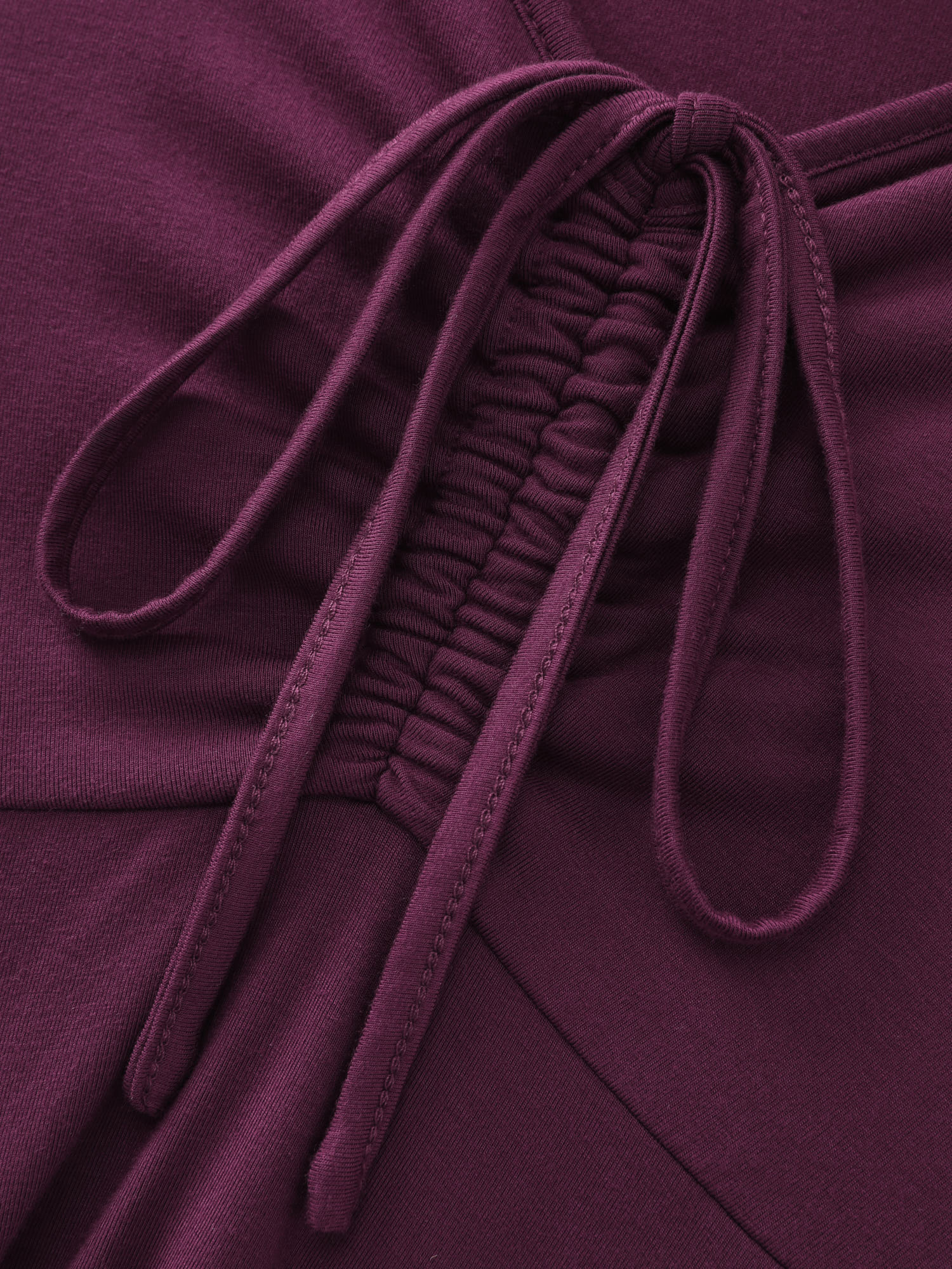 Stretchy Layered Drawstring Midi Dress