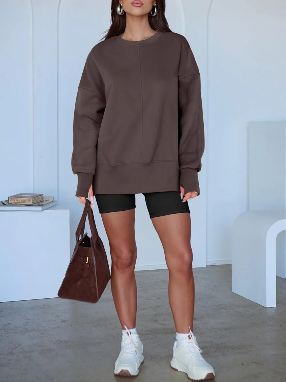 Women Oversized Sweatshirts Thumbhole Long Sleeve Hoodies Shirts