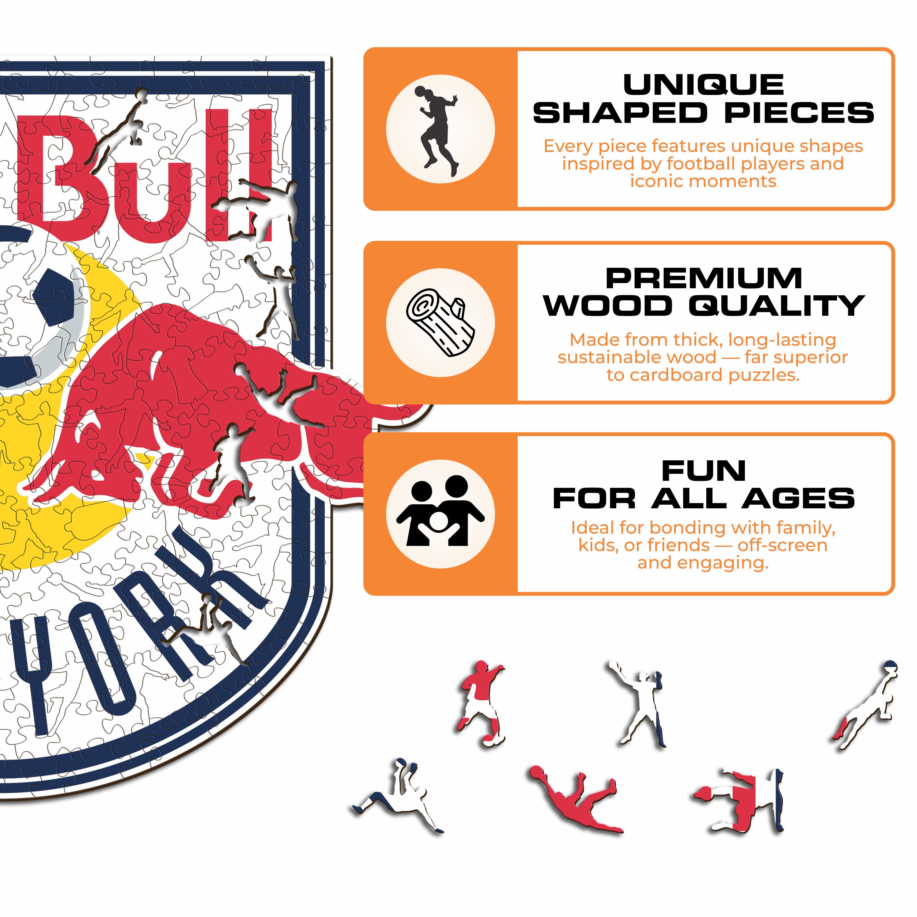 New York Red Bulls® Logo - Wooden Puzzle