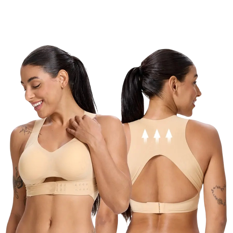 【Postural correction】Women’s Wireless Bra, Soft Breathable Non-removable Moulded Cups