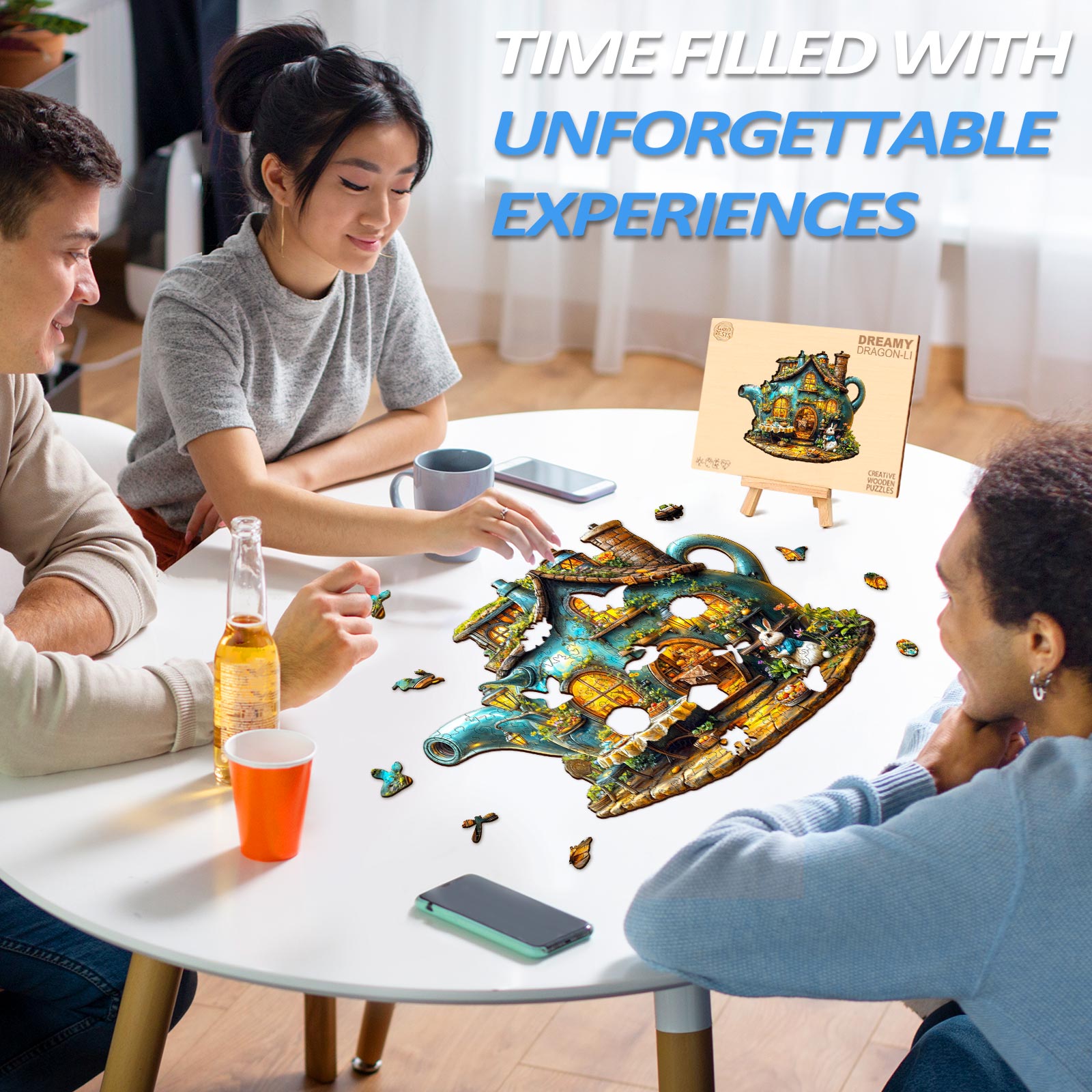 Rabbit's teapot Wooden Jigsaw Puzzle