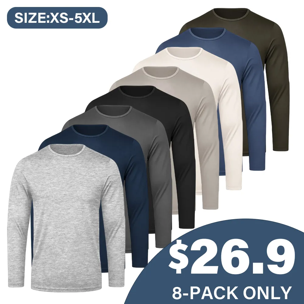 8-pack of men's long-sleeved T-shirts