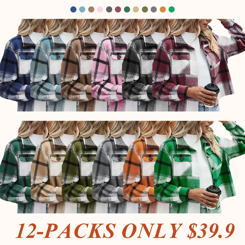 Women's Vintage Flannel Plaid Jacket