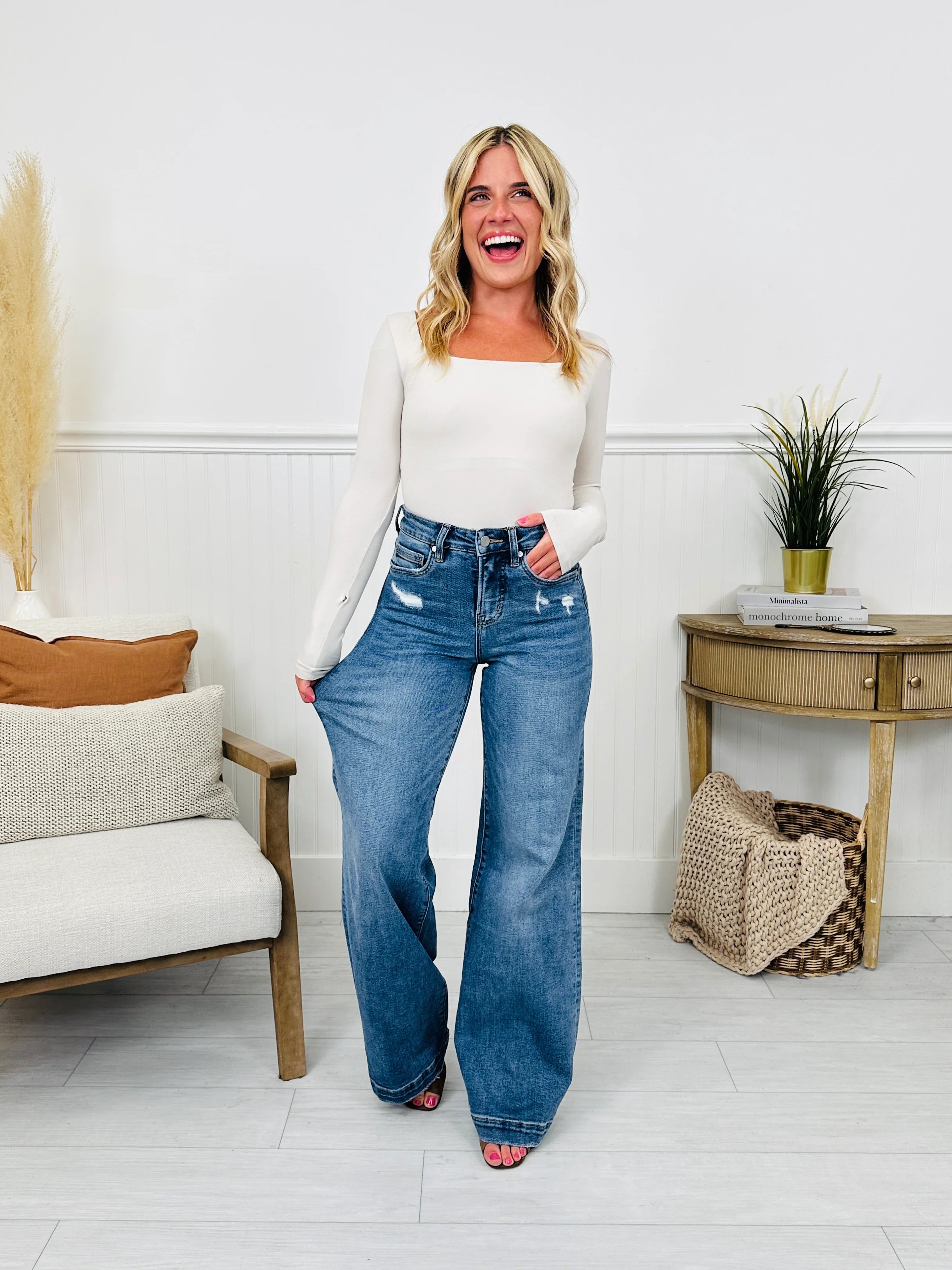 Fall Into Trend Wide Leg Tummy Control Trouser Jeans