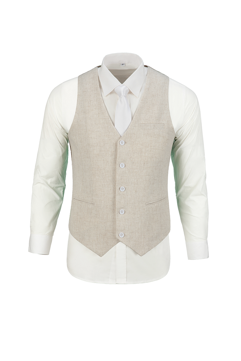 Men's Mixed Material Suit Vest