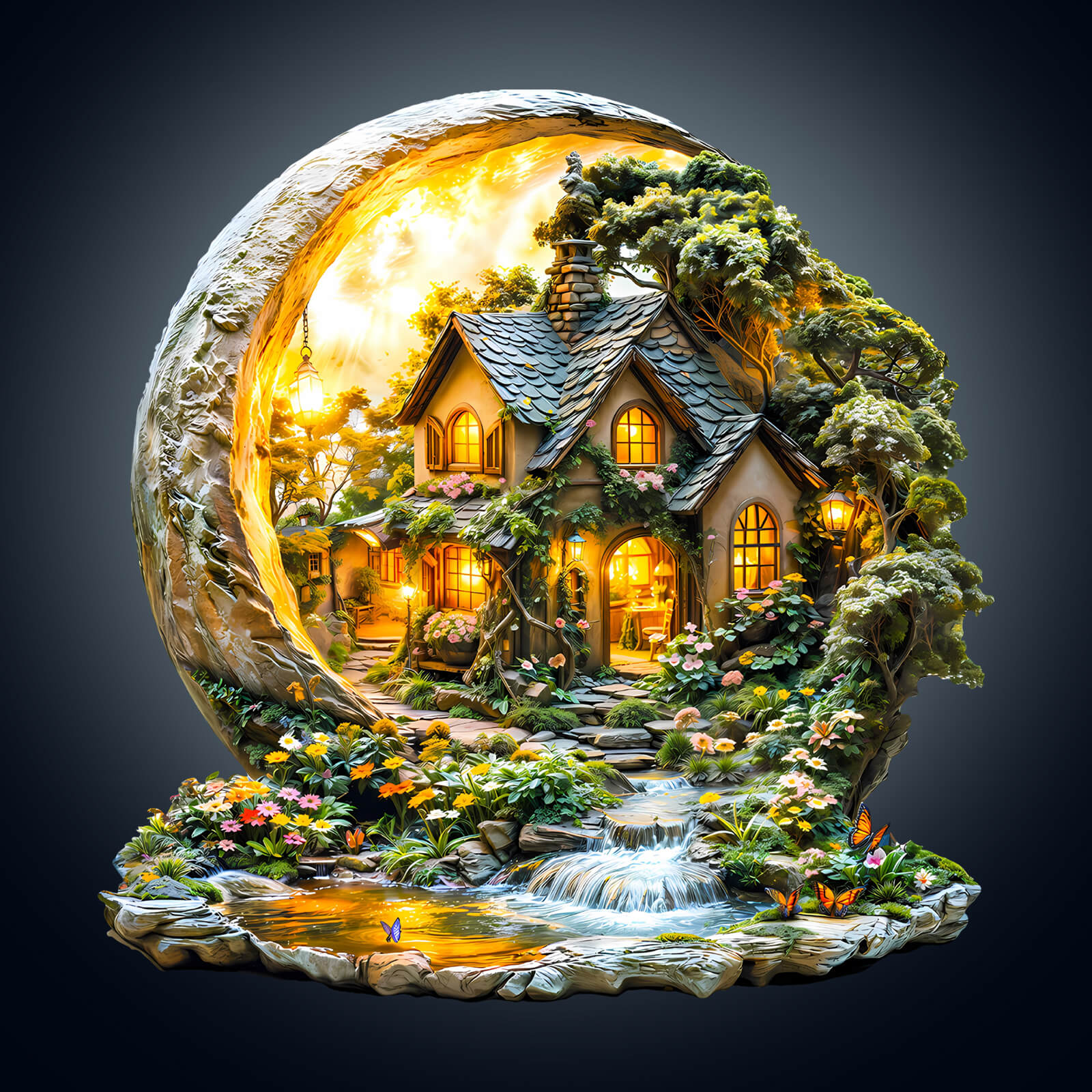 Moonlight Garden-1 Wooden Jigsaw Puzzle