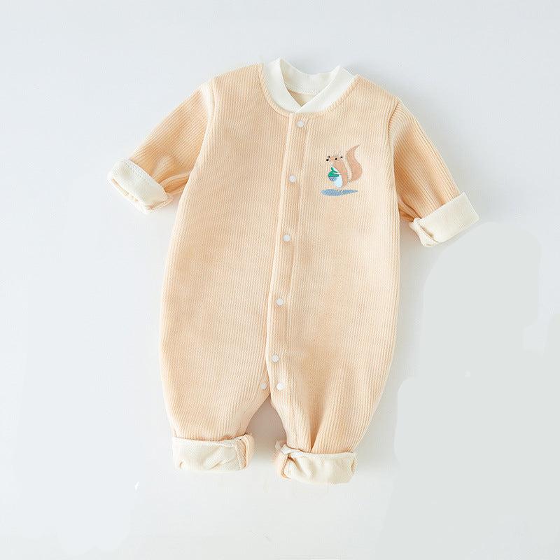 Baby Fleece Lined Cute Animal Romper