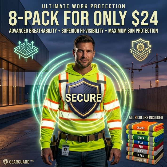 Tuglow Class 3 Premium Hi-Vis Long Sleeve Hoodie - Ultimate Work Protection