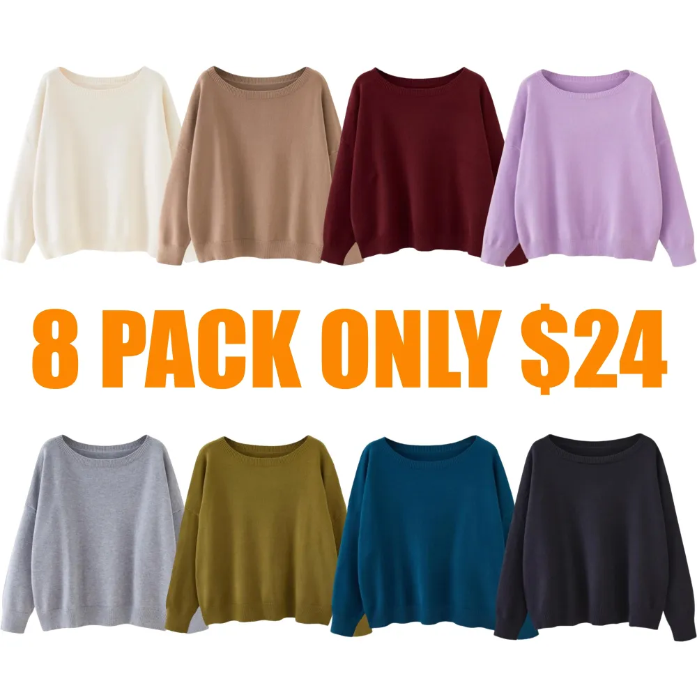 Women's Plain Scoop Neck Sweater