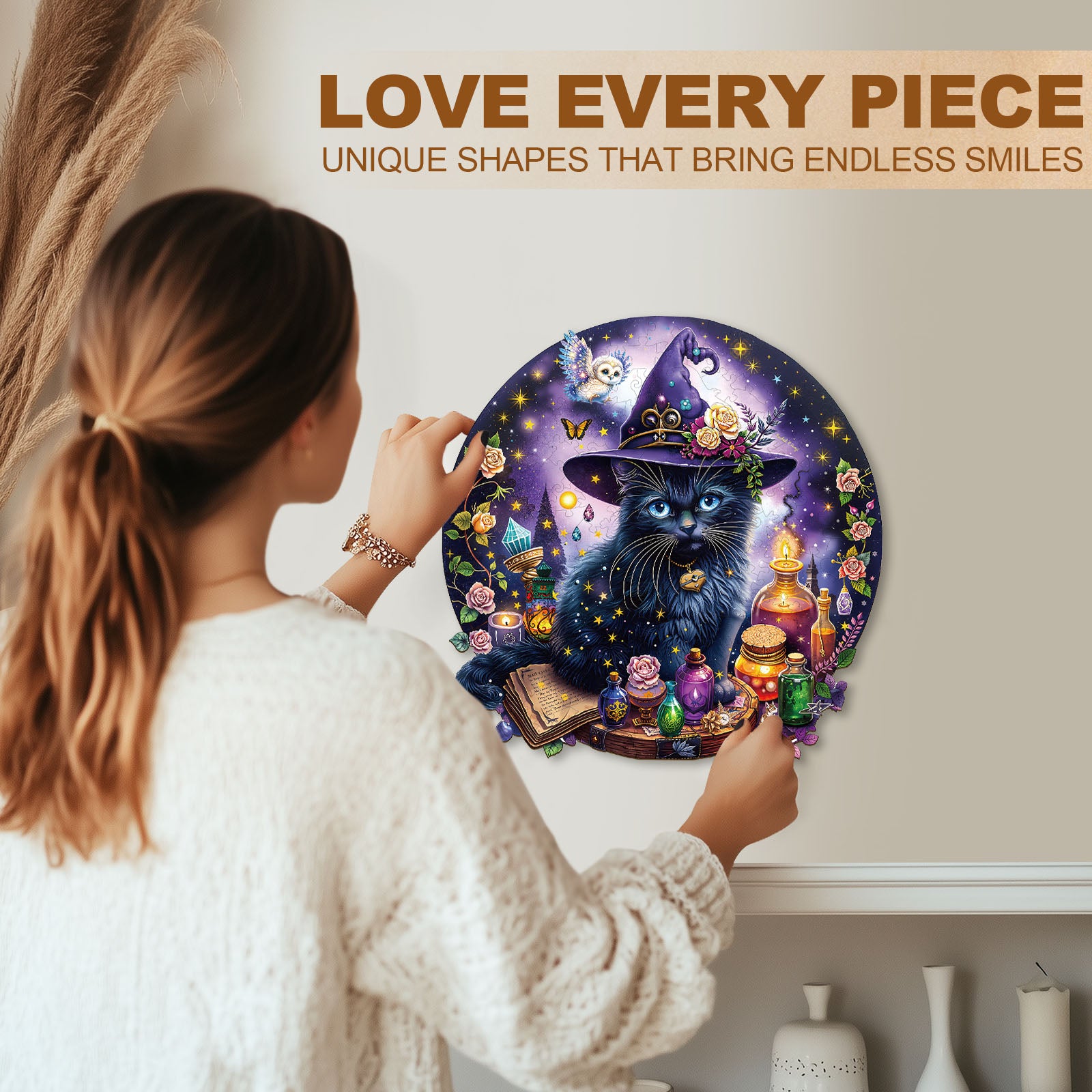 Magic Cat Wooden Jigsaw Puzzle