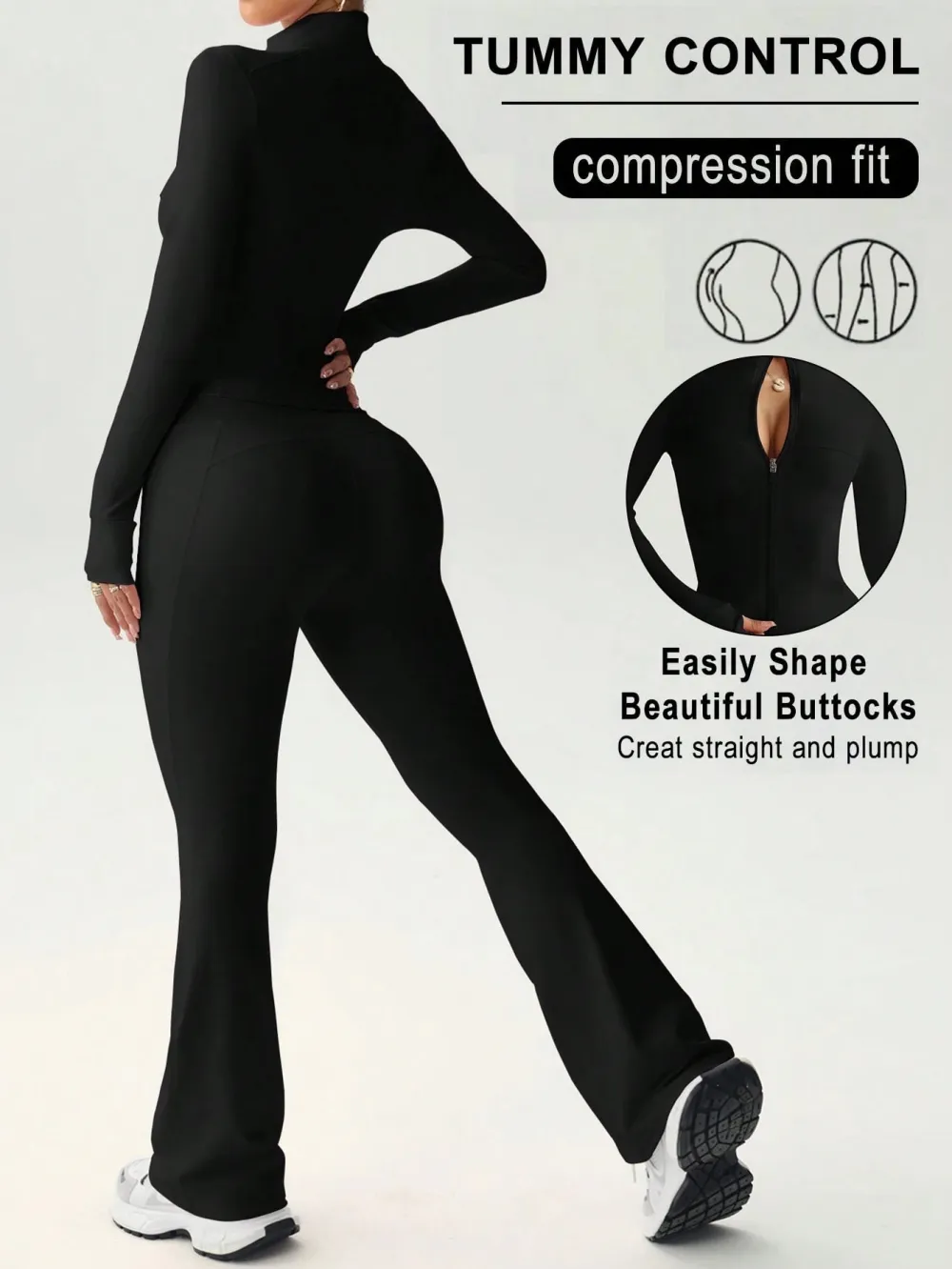 Women's Street Style 2-Piece Bodycon Activewear Set