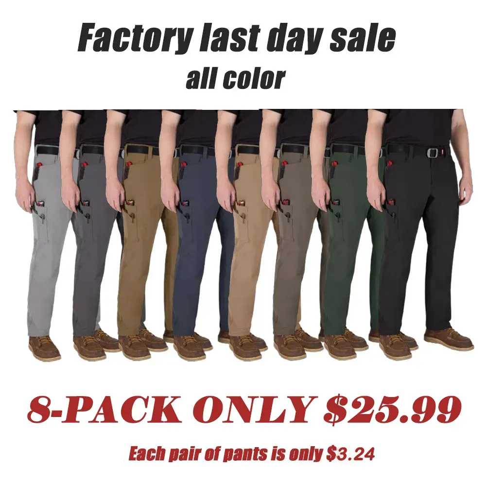 Men's 8-PACK FREEFLEX Tech Work Pants with 7 Pockets