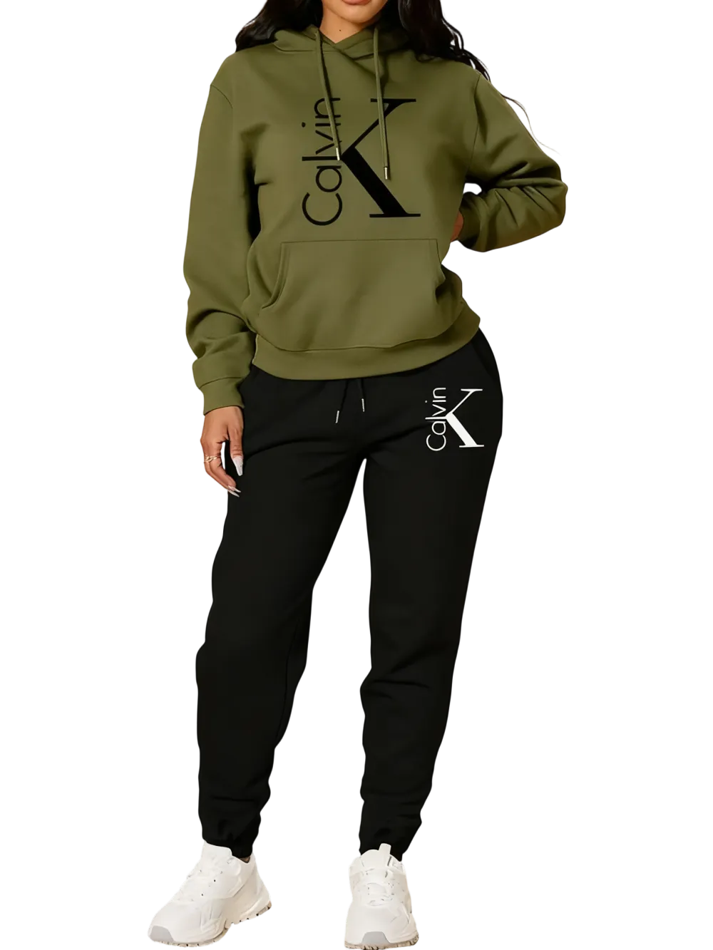 Women's Casual Hooded Sweatshirt Set