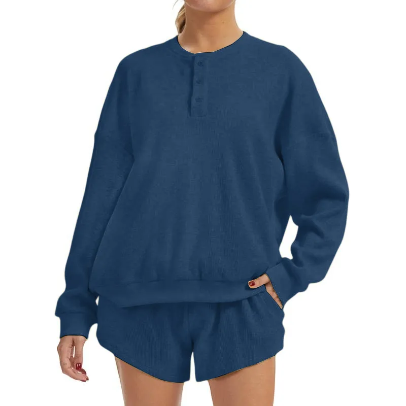 Women's Oversized Waffle Knit Lounge Set