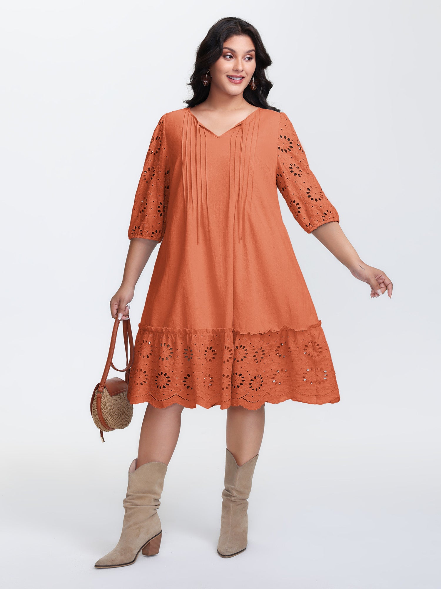 Pure Cotton Cut-Out Detail Mini Dress