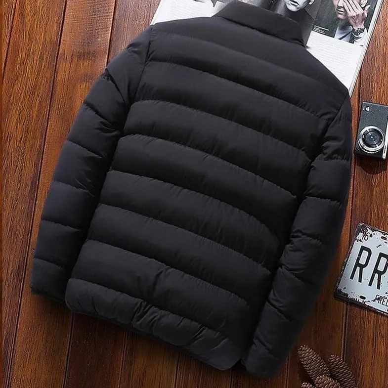 Autumn Winter Thickened Sports Cotton Jacket Men Stand Collar Cardigan Outdoor Cotton Coat