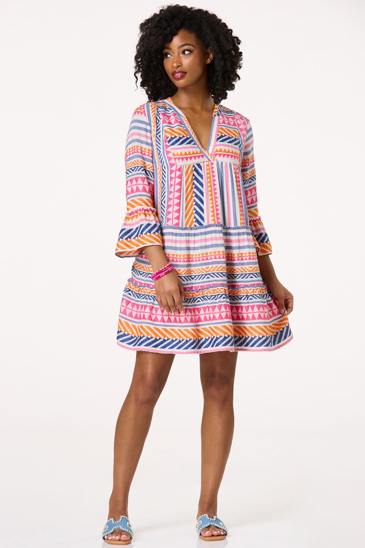 Embroidered Aztec Dress