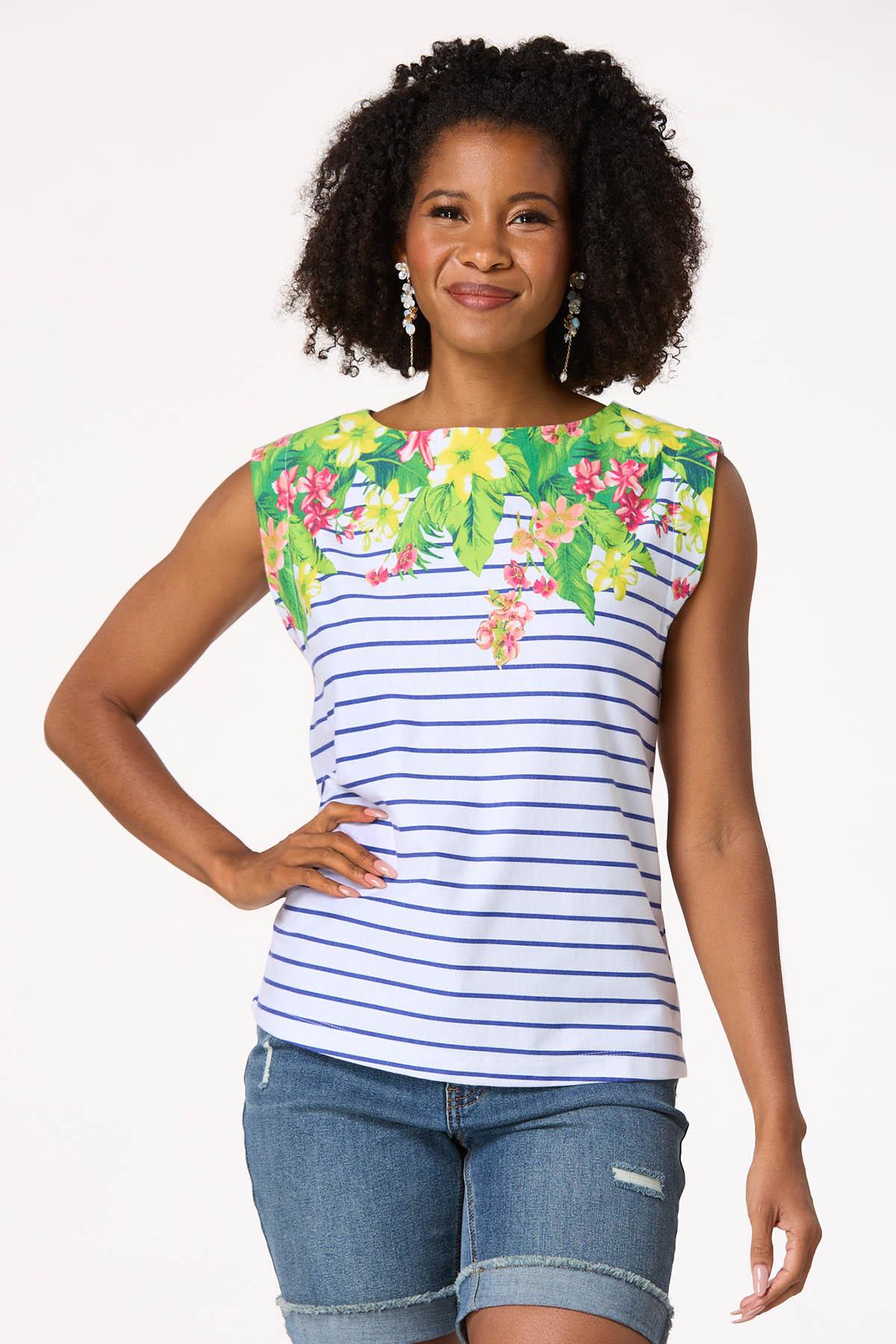 Stripe Floral Top