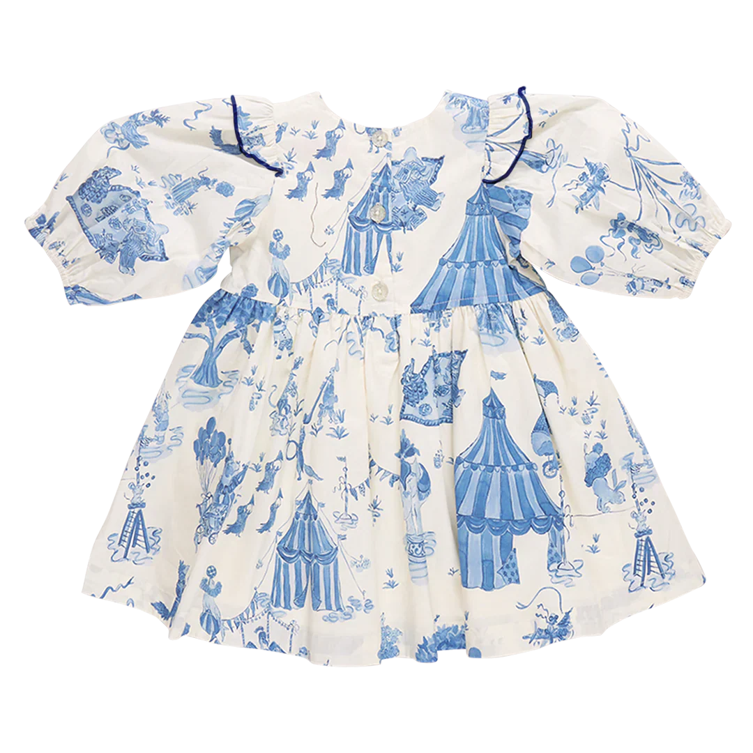 Girls Brooke Dress - Blue Circus
