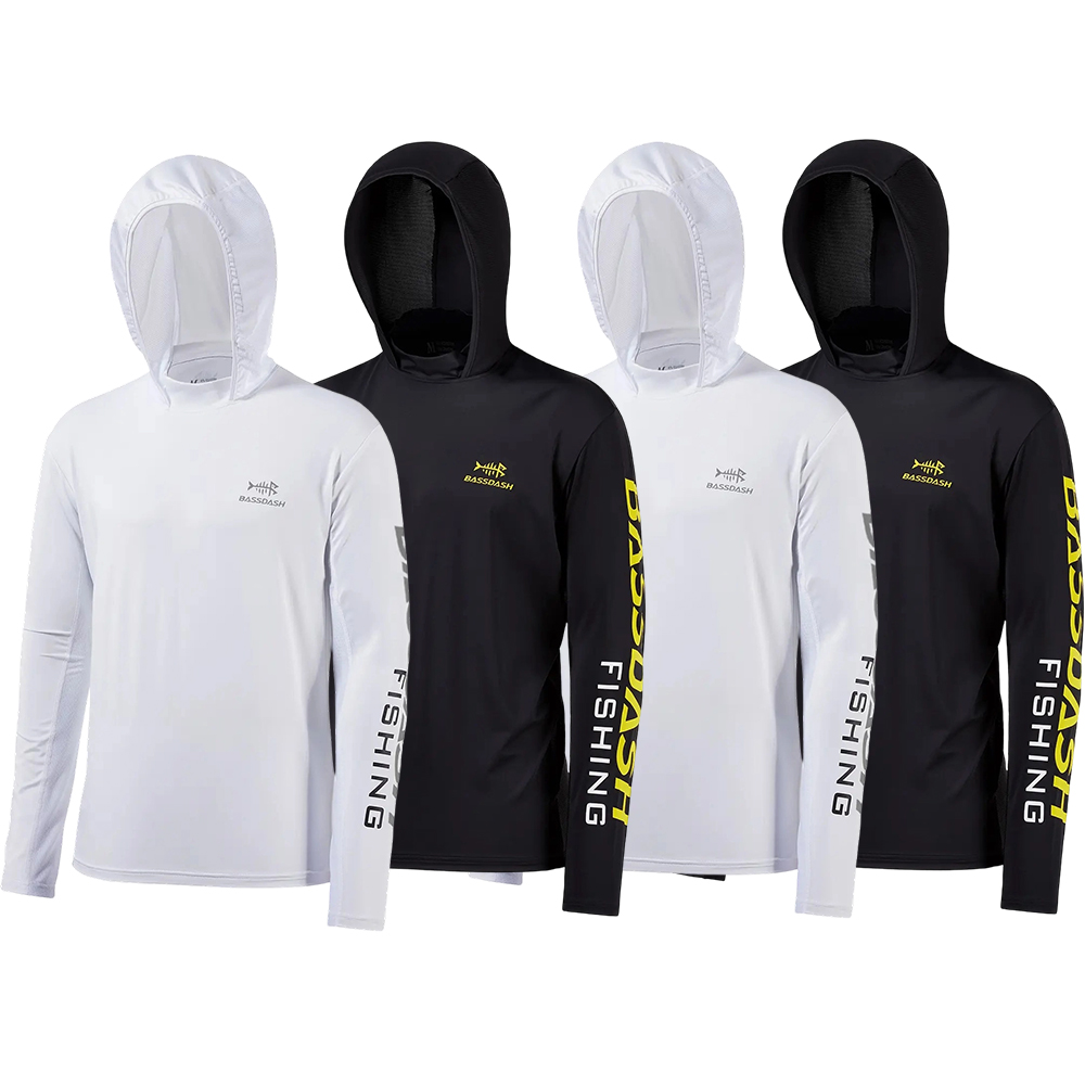 UPF 50+ Men’s UV Sun Protection Long Sleeve Hooded Fishing Shirts