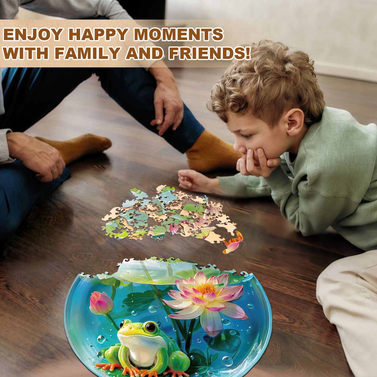 Bubble Haven Frog Wooden Jigsaw Puzzle