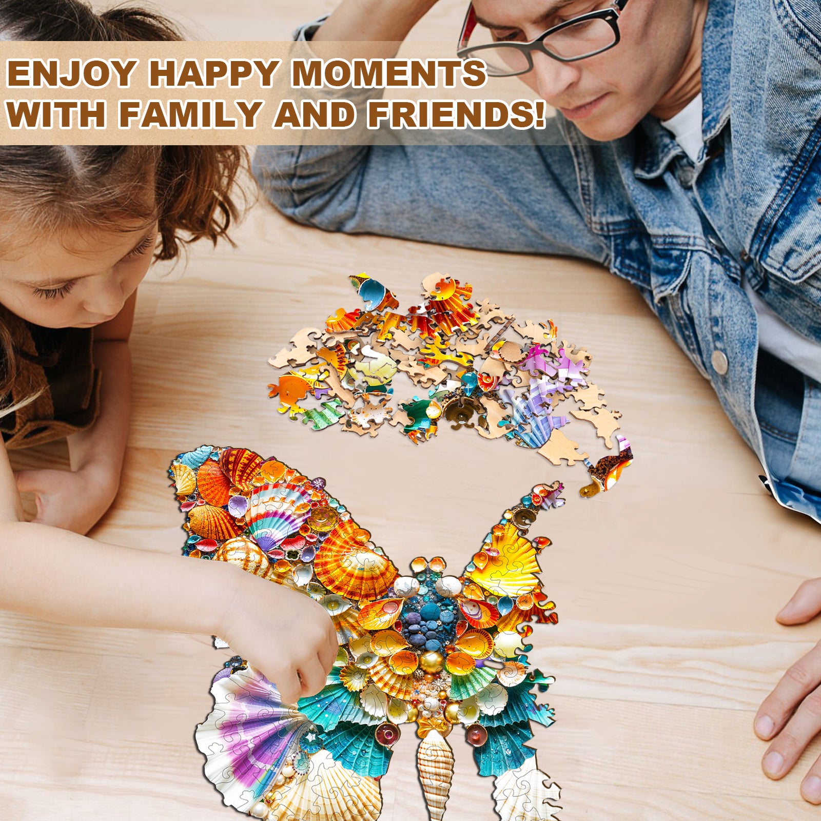 shell butterfly Wooden Jigsaw Puzzle