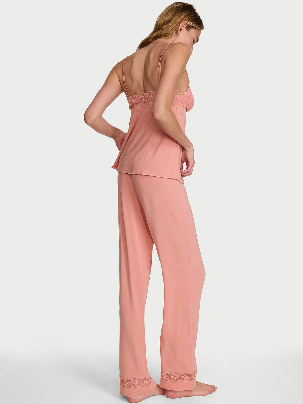 SoSoft™ Modal Lace-Trim Cami & Pants Set Blush Pink