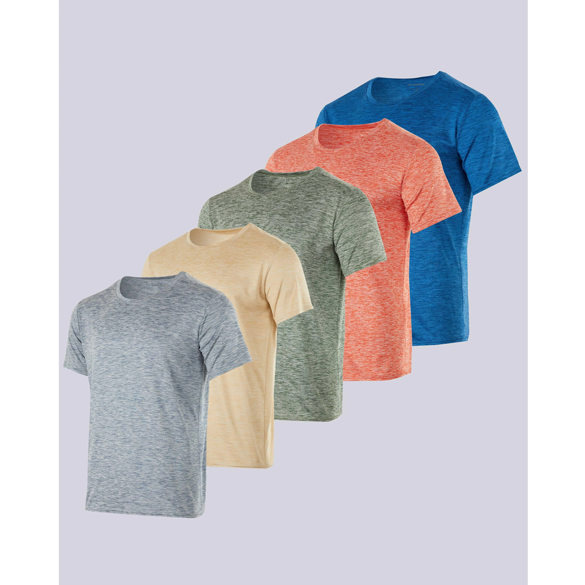 Men's Dry-Fit Performance Athletic T-Shirt 5-Pack