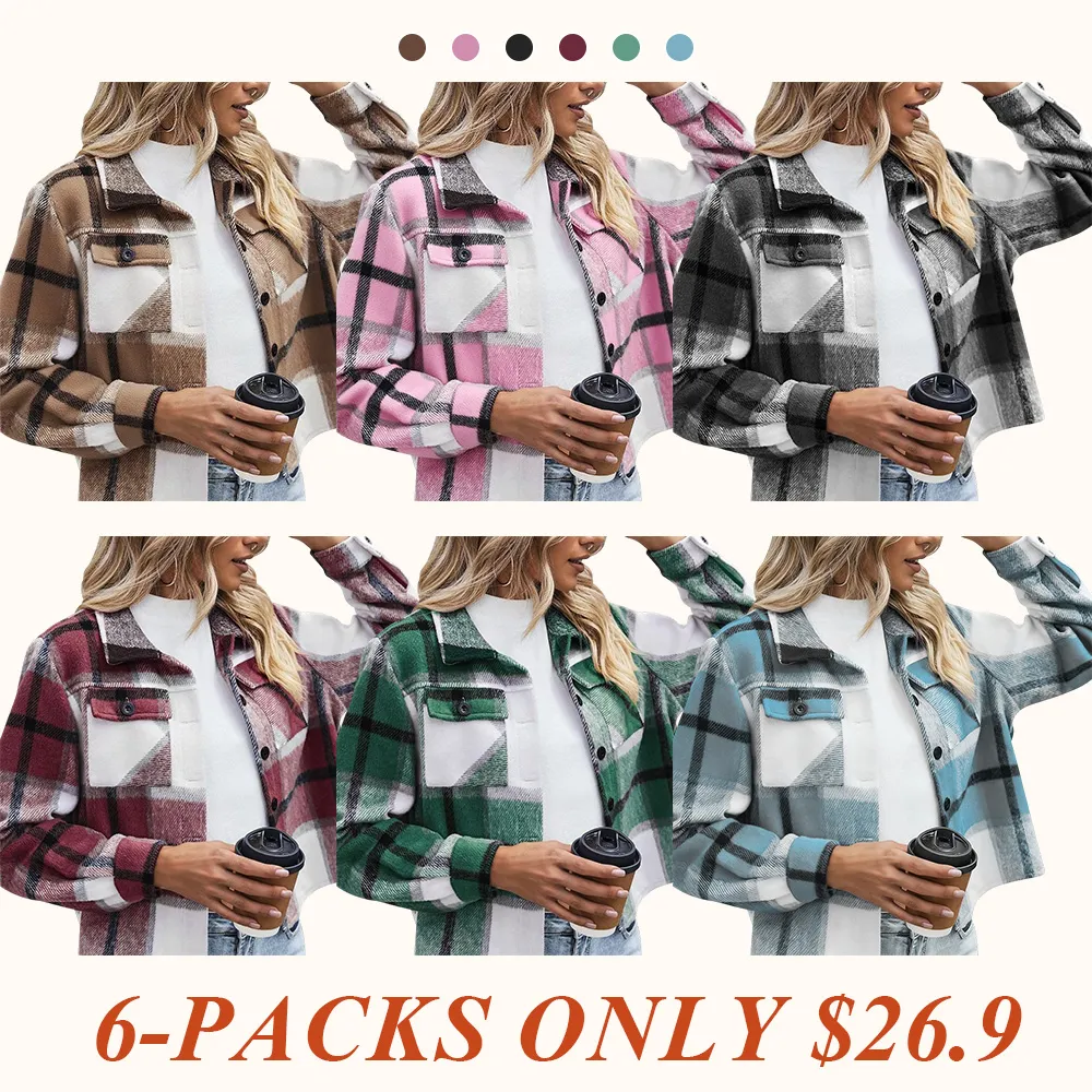 Women's Vintage Flannel Plaid Jacket