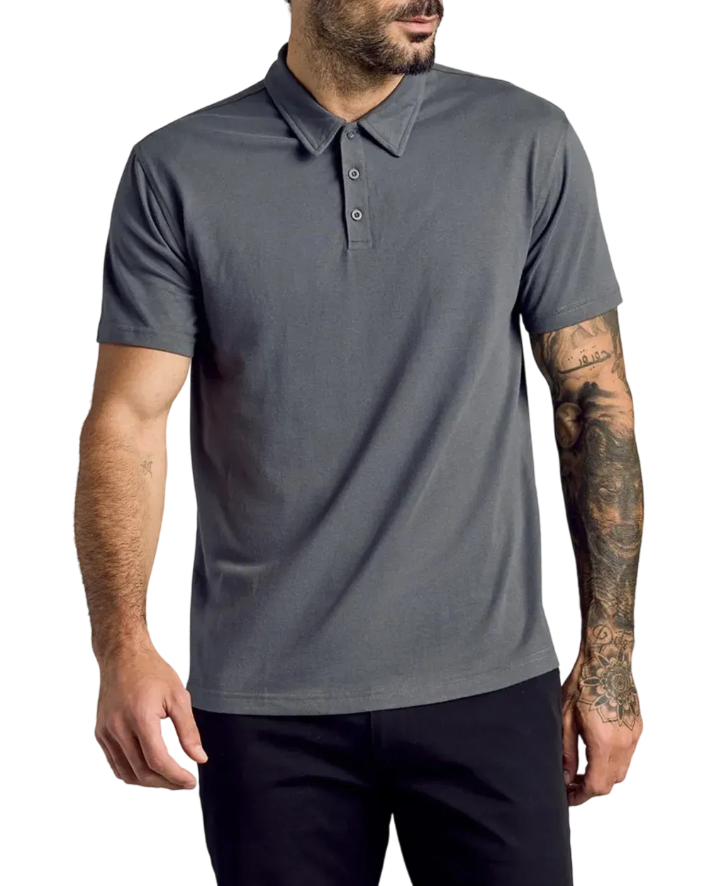 LA Men'S Casual Business POLO Shirt, Breathable Pique Fabric,Classic Polo