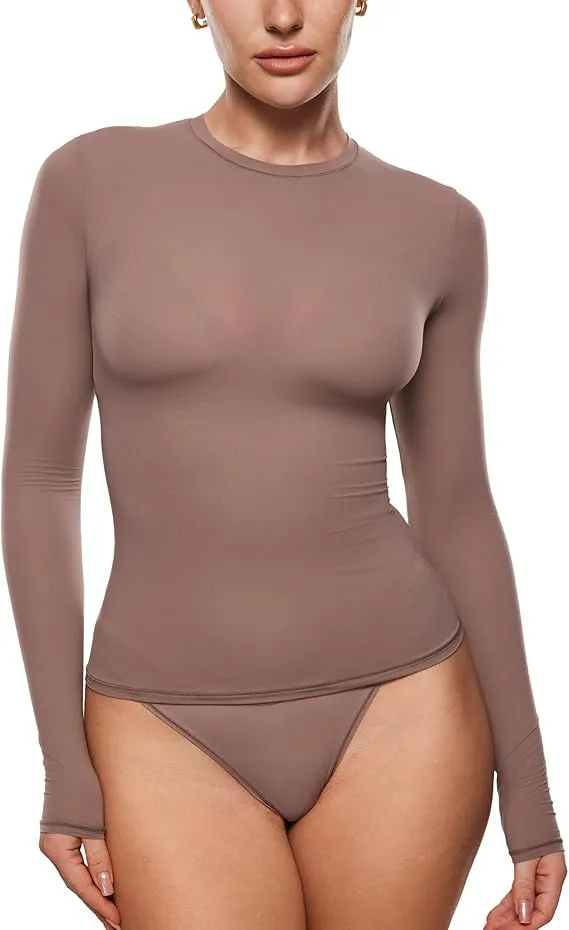 Inbarely Soft Single-Layer Basic Long Sleeve Shirts