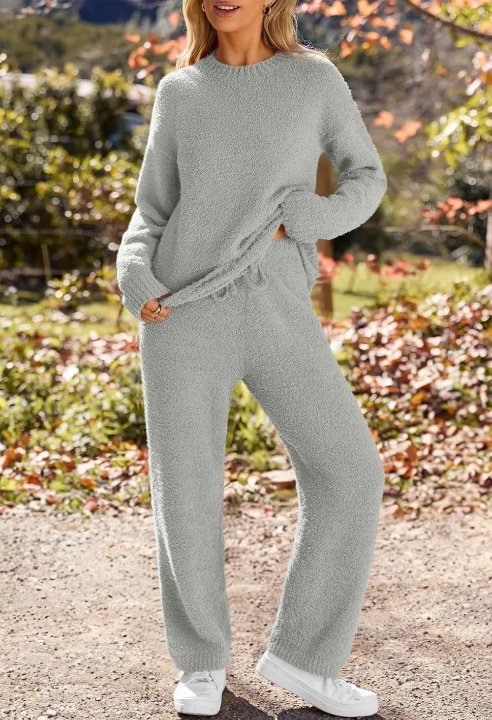Womens Pajama Sets 2025 Fall Lounge Sweater Set