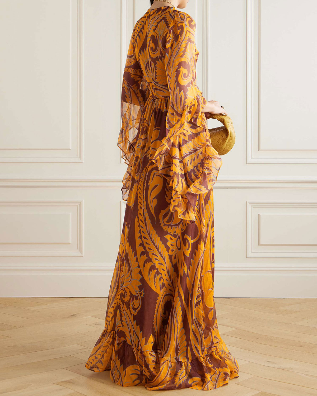Floral-print silk-chiffon maxi dress