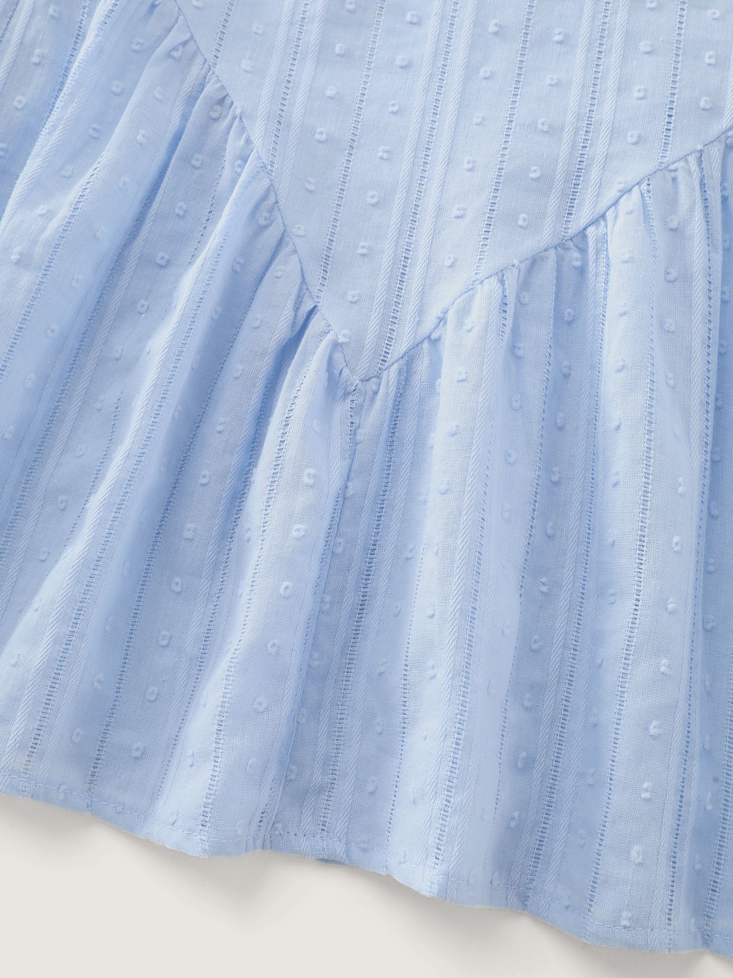 Cotton Striped Waist-Drawstring Tiered Midi Dress