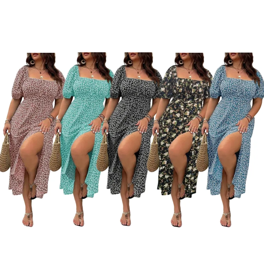 Ditsy Floral / All Over Print Split Thigh Dress (Less than $3 each!)