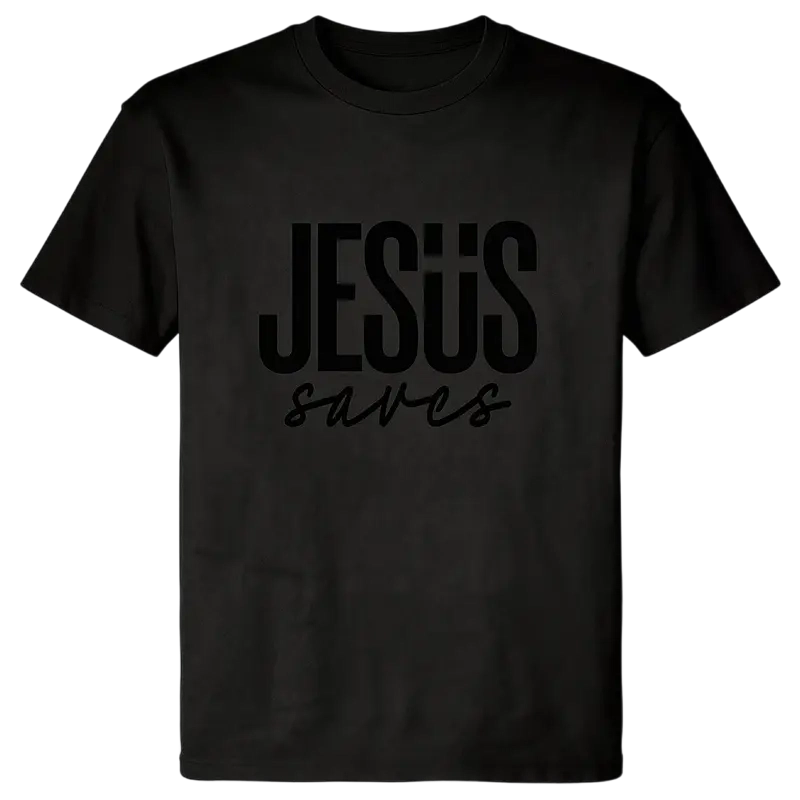 Men's JESUS saves Graphic T-shirt - Soft & Breathable Fabric, Durable Print, Everyday Comfort, Machine Washable, minimalist graphic casual wear