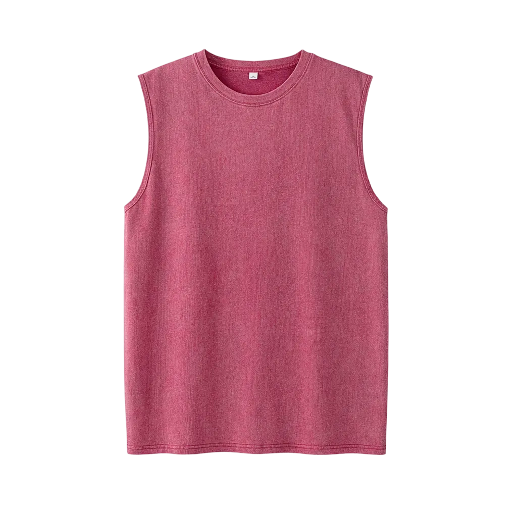 Men's Cotton Sleeveless Muscle Tank Tops Vintage Acid Wash Cutoff Loose Workout Tee Shirts