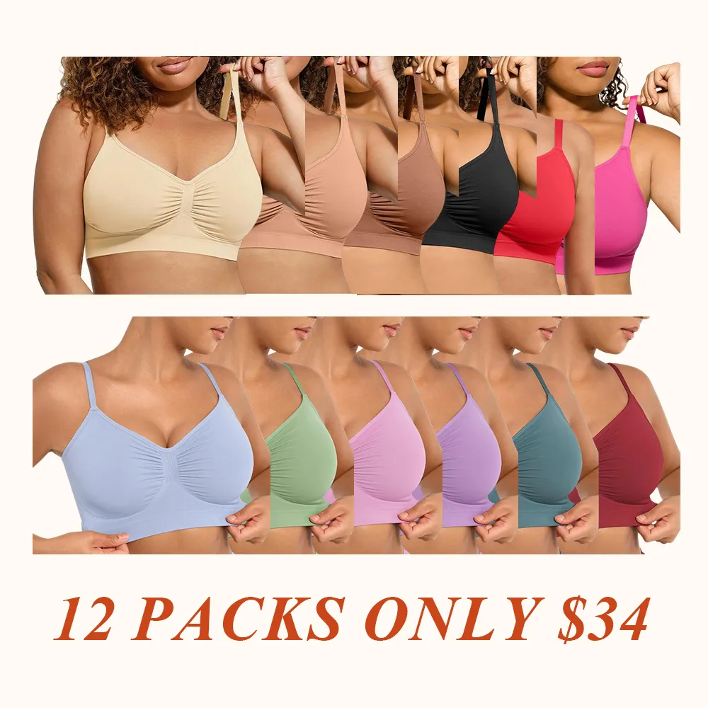 Women's Wireless Bra Comfort Bralettes No Underwire Unlined Cami Bra Seamless Tshirt Bras Sports Bra