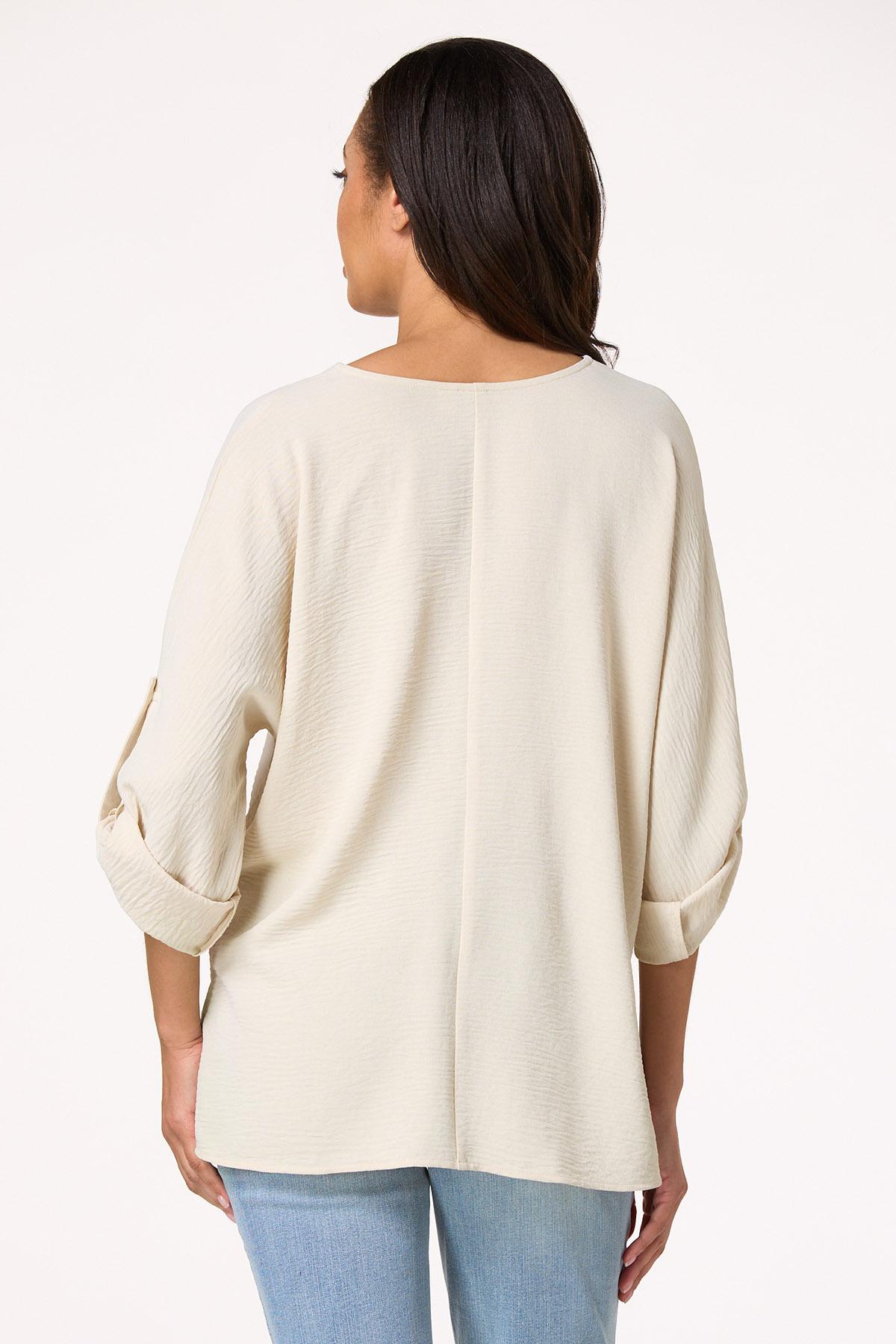 Flowy Roll Tab Sleeve Top