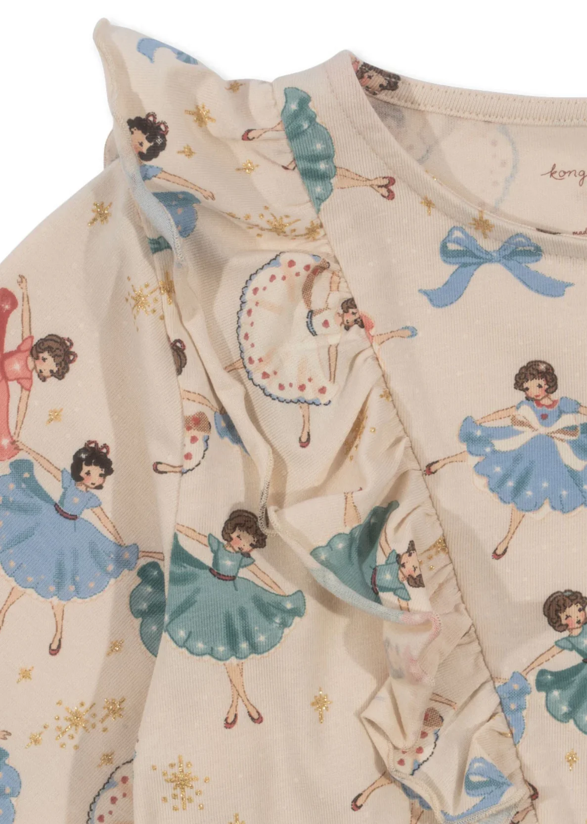 basic frill dress gots - beige bow ballerina